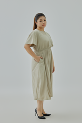 Back Buttons Midi Dress