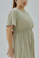 Back Buttons Midi Dress