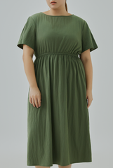 Back Buttons Midi Dress