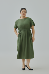 Back Buttons Midi Dress