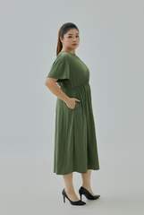 Back Buttons Midi Dress
