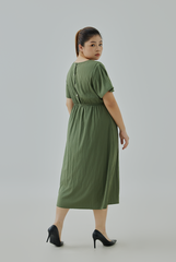 Back Buttons Midi Dress