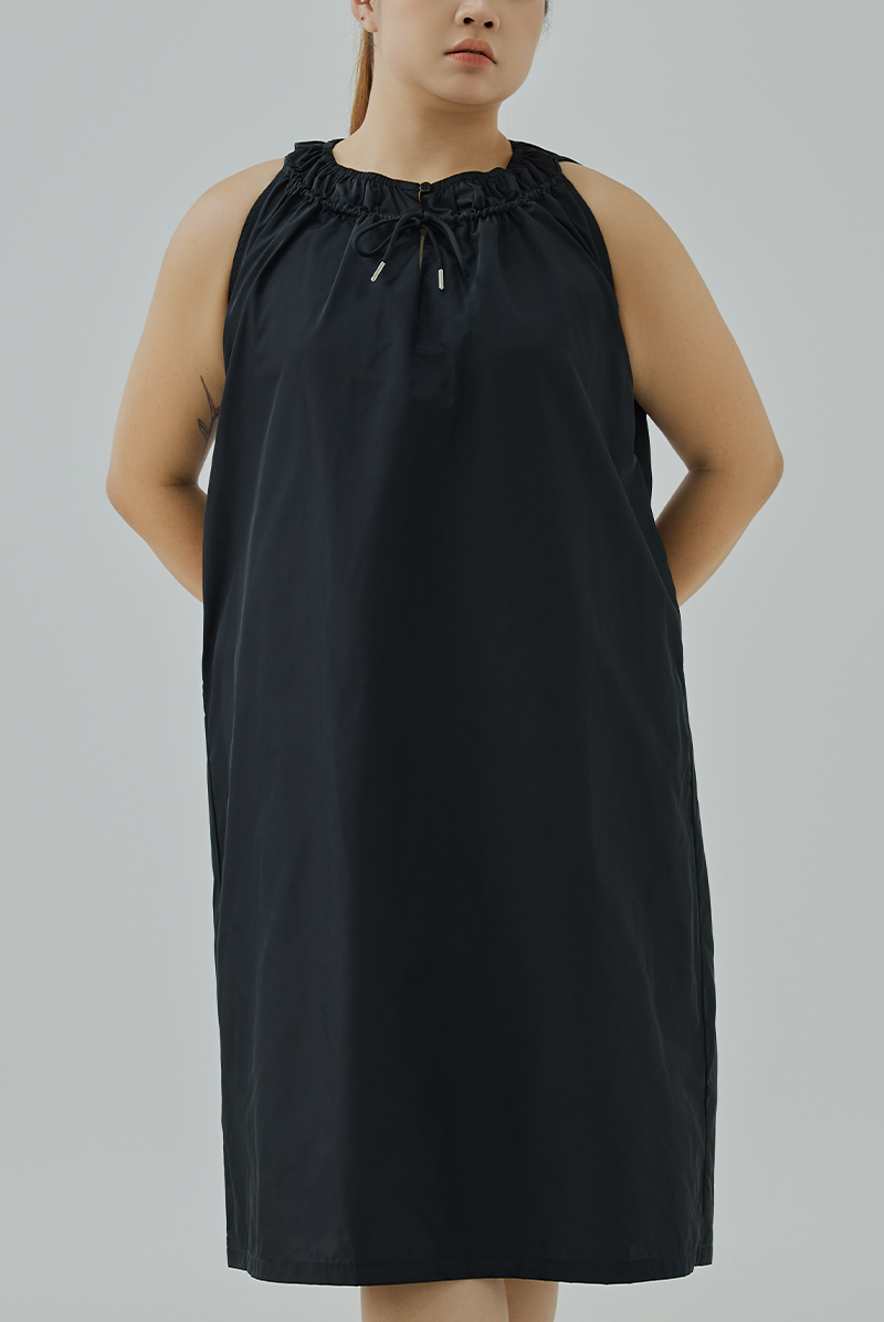 Drawstring Neckline Dress
