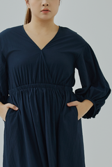 Wrap Bodice Midi Dress