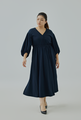 Wrap Bodice Midi Dress