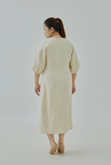 Raglan Puff Sleeves Midi Dress