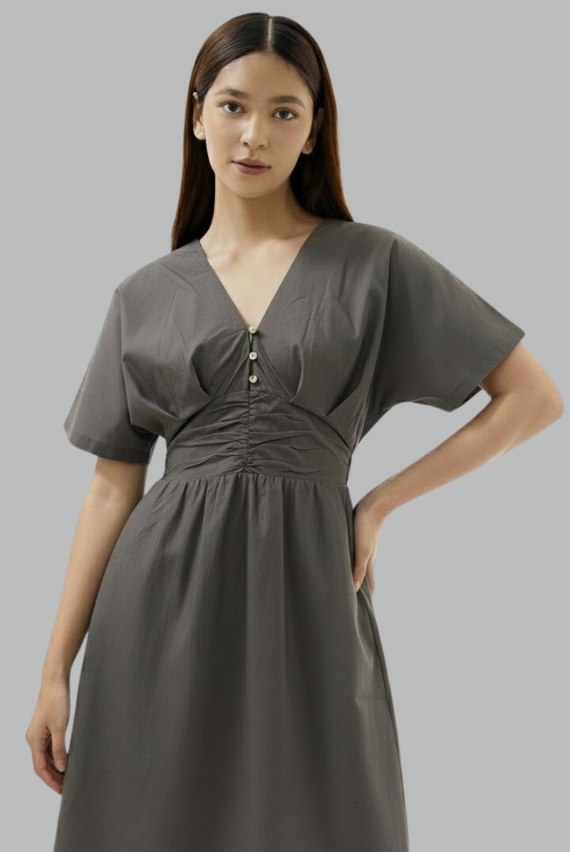 Elasticated Waist Midi Dress