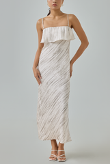 Padded Printed Midi Dress