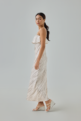 Padded Printed Midi Dress