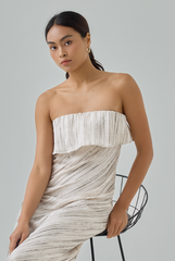 Padded Printed Midi Dress