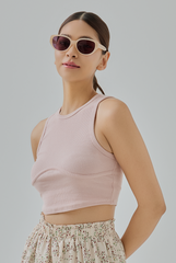 Beige Cat-Eye Frame Sunglasses