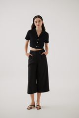 Skylar Cropped Culottes in Black