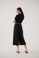 Skylar Cropped Culottes in Black