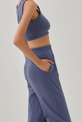 Grazia Elasticated Joggers in Slate Blue