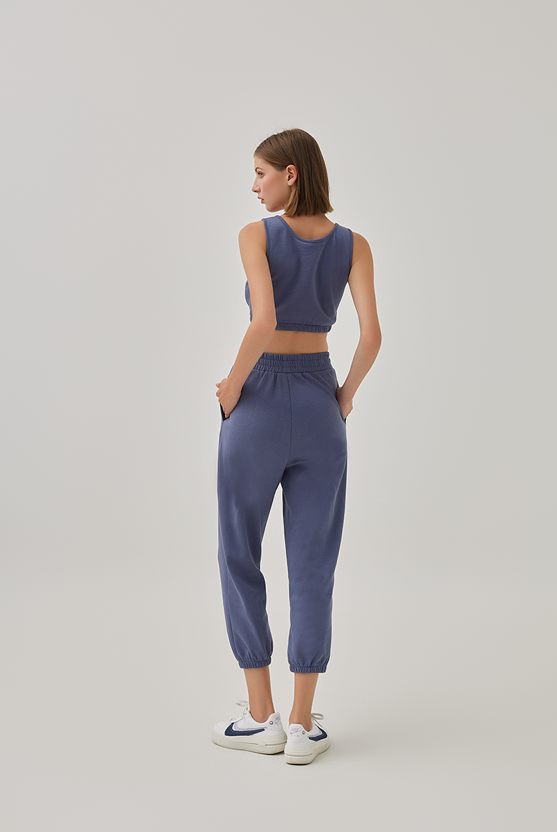 Grazia Elasticated Joggers in Slate Blue