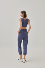 Grazia Elasticated Joggers in Slate Blue