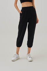 Grazia Elasticated Joggers in Black