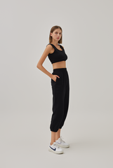 Grazia Elasticated Joggers in Black