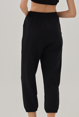 Grazia Elasticated Joggers in Black