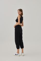 Grazia Elasticated Joggers in Black