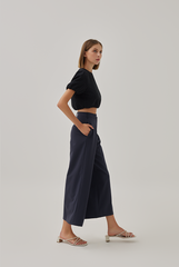 Xael Side Button Wide Leg Pants in Charcoal