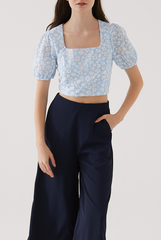 Ines Wide Leg Culottes in Navy Blue
