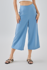 Dewy Wide Leg Culottes in Dusty Blue