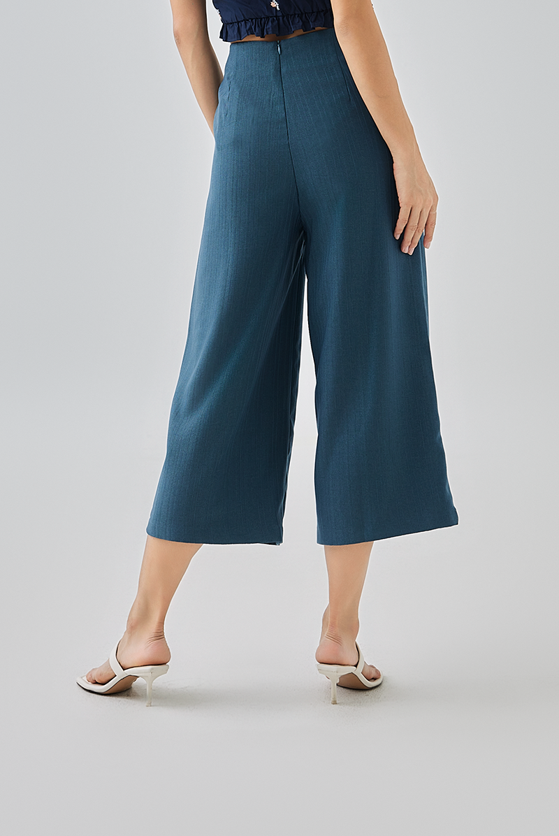Dewy Wide Leg Culottes in Emerald
