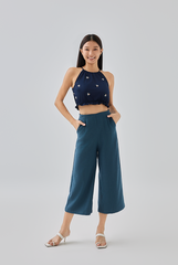 Dewy Wide Leg Culottes in Emerald
