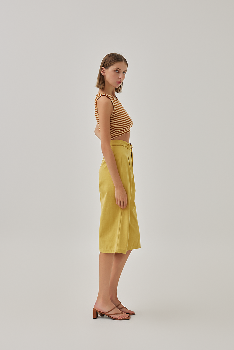 Tiffany Belted Culottes in Mustard