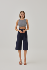 Tiffany Belted Culottes in Dark Blue