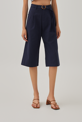 Tiffany Belted Culottes in Dark Blue