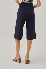 Tiffany Belted Culottes in Dark Blue