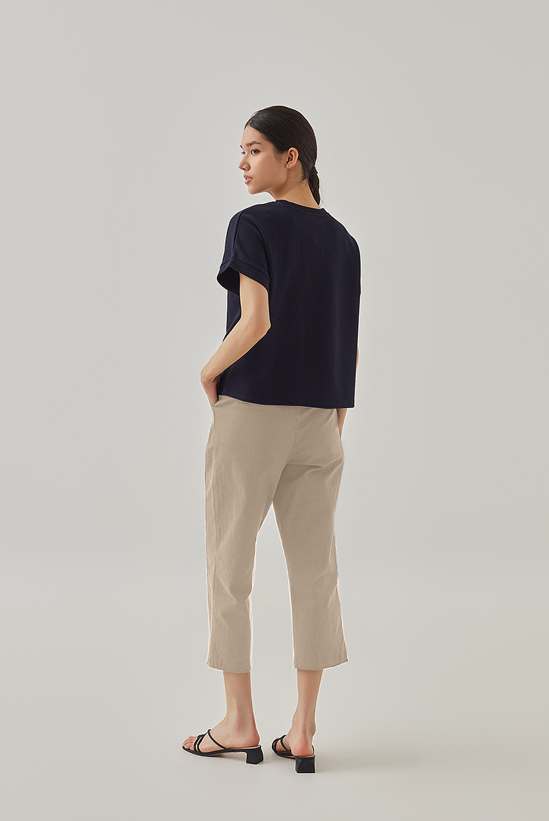 Kara Crop Belted Pants in Khaki