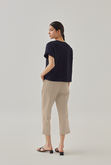 Kara Crop Belted Pants in Khaki