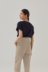 Kara Crop Belted Pants in Khaki