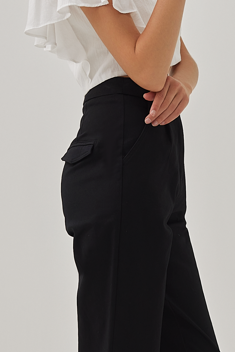 Iora Straight Leg Crop Pants in Black