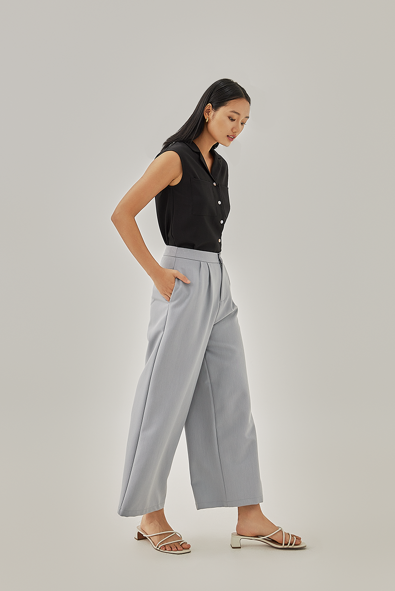 Venus Wide Leg Pants in Light Grey