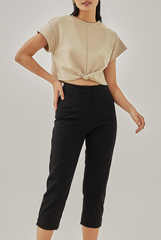 Tori Tapered Crop Pants in Black