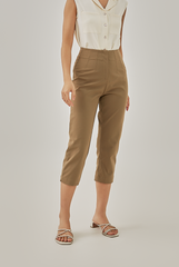 Tori Tapered Crop Pants in Taupe