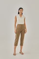 Tori Tapered Crop Pants in Taupe
