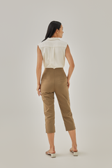 Tori Tapered Crop Pants in Taupe