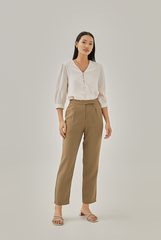 Gracia Straight Leg Pants in Khaki