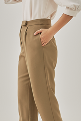 Gracia Straight Leg Pants in Khaki
