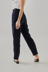 Gracia Straight Leg Pants in Navy Blue