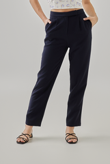Gracia Straight Leg Pants in Navy Blue