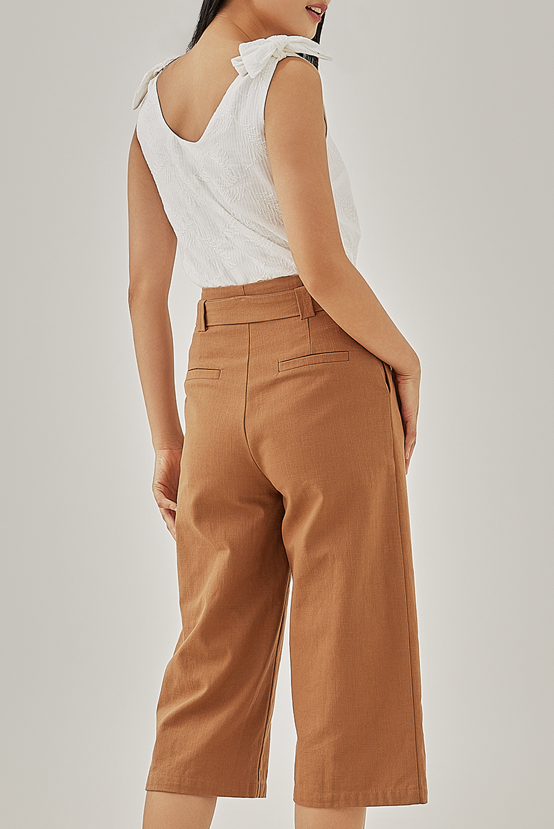 Ria Straight-Cut Culottes in Coffee
