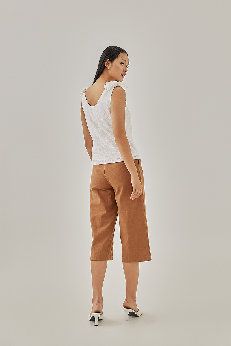 Ria Straight-Cut Culottes in Coffee