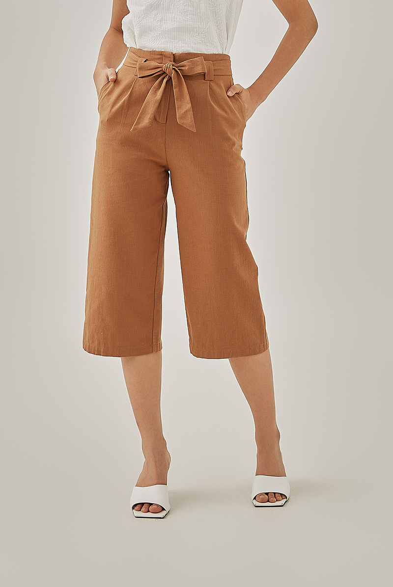 Ria Straight-Cut Culottes in Coffee