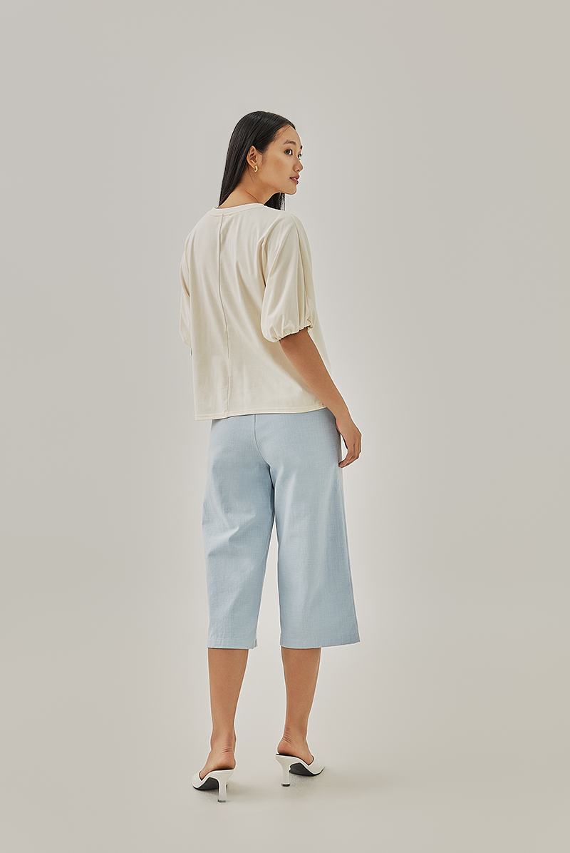Ria Straight-Cut Culottes in Light Blue